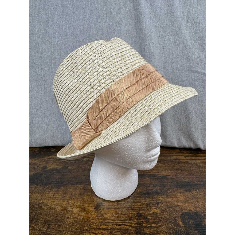 Gap women's Metallic banded straw fedora S/M - Picture 2 of 13